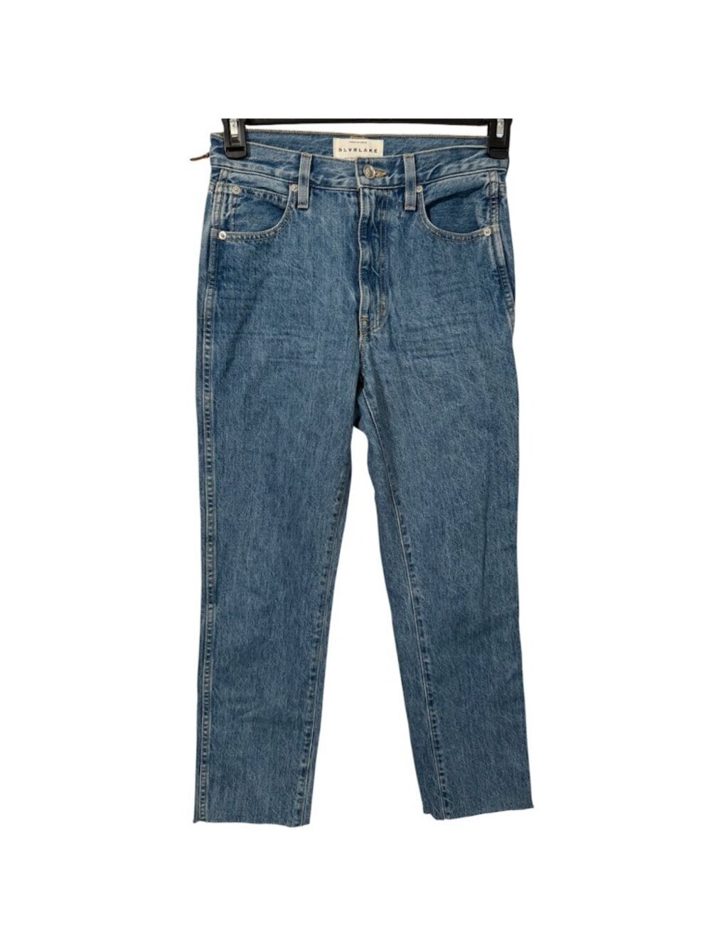 Slvrlake Womens High-Rise Straight-Leg Jeans Hero Size 26 Blue NWT